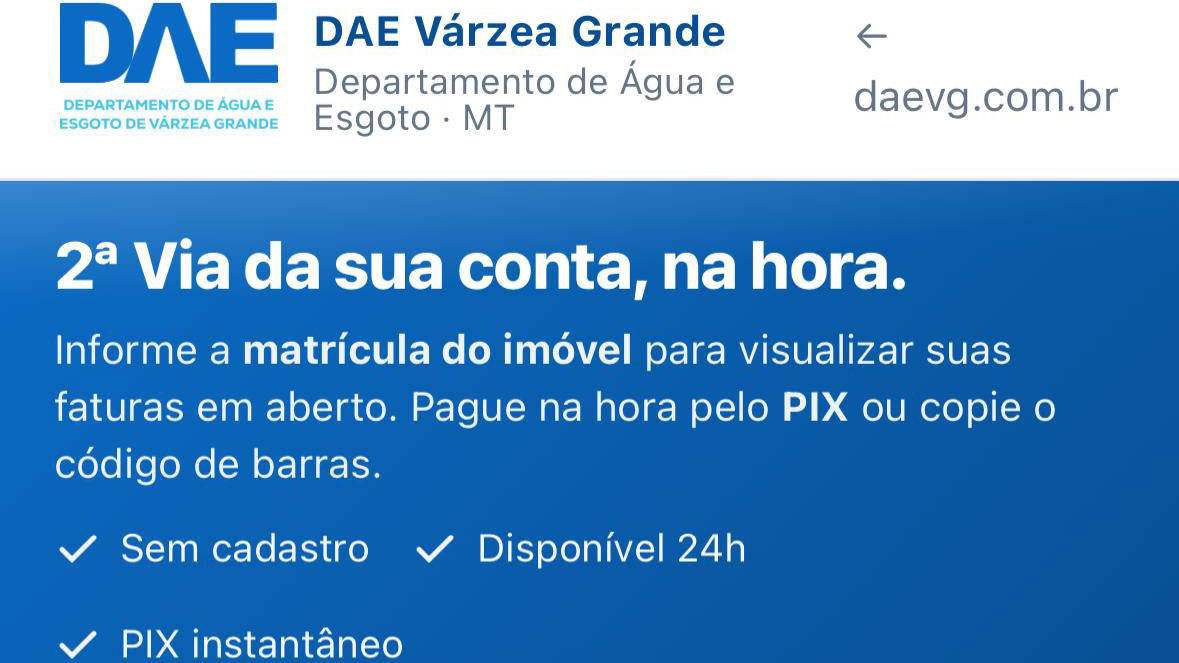 DAE-VG facilita acesso à segunda via da fatura de água pelo site